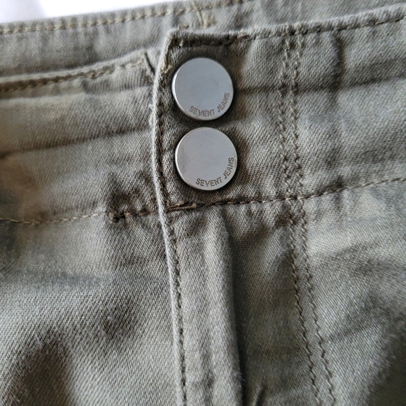 Seven7 Wide-Leg Cropped Pants Fatique Green Size 12 - Picture 10 of 11